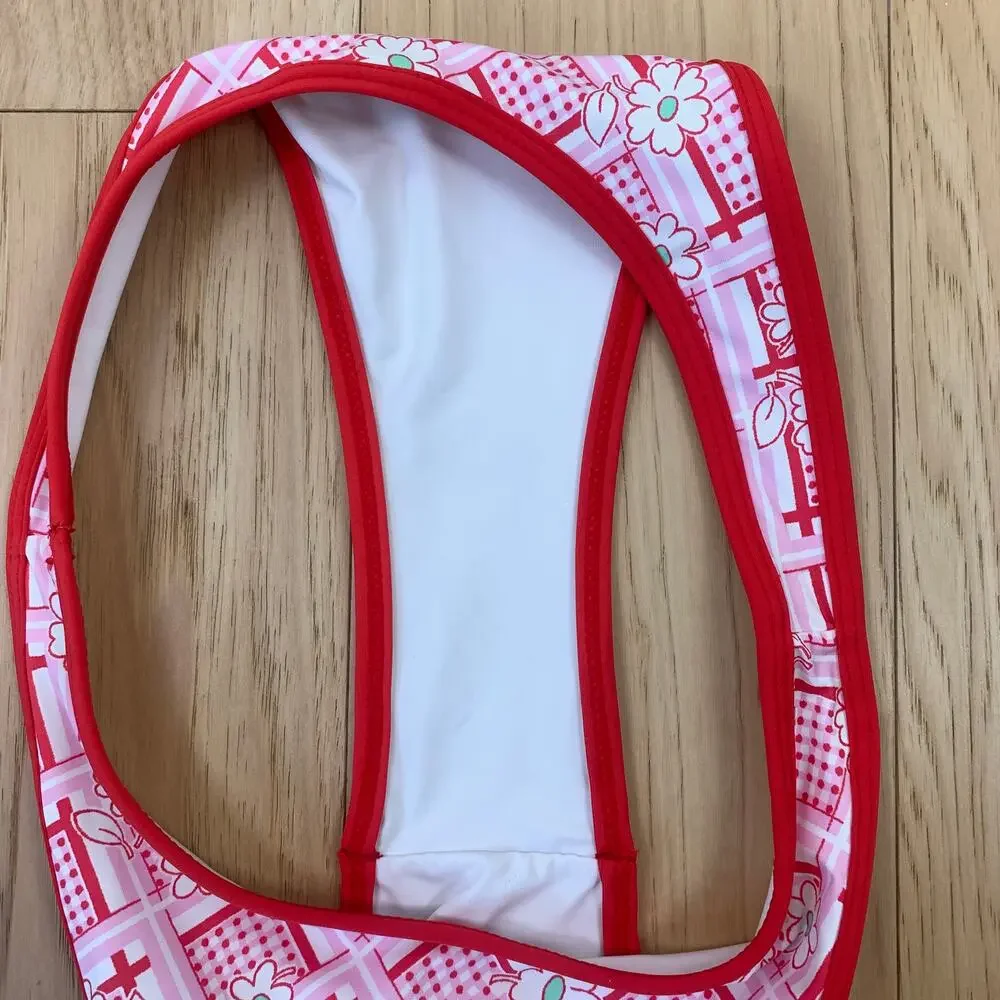 Frankies Bikinis Dove Classic Floral Bikini Swimsuit Bottom Red Rover Size XS